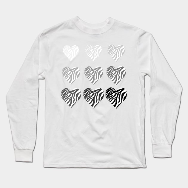 gradient zebra heart Long Sleeve T-Shirt by AudreyJanvier